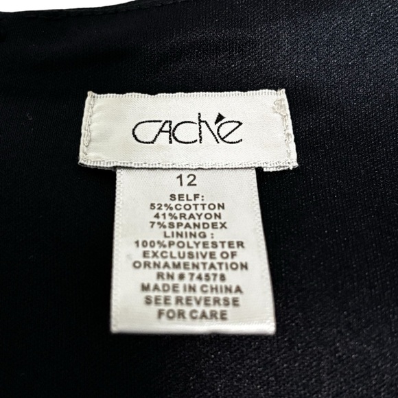 CACHE’ - SIZE 12 - DARK NAVY & SWAROVSKI STONES - VERY FITTED - GREAT COND - S - Picture 12 of 14